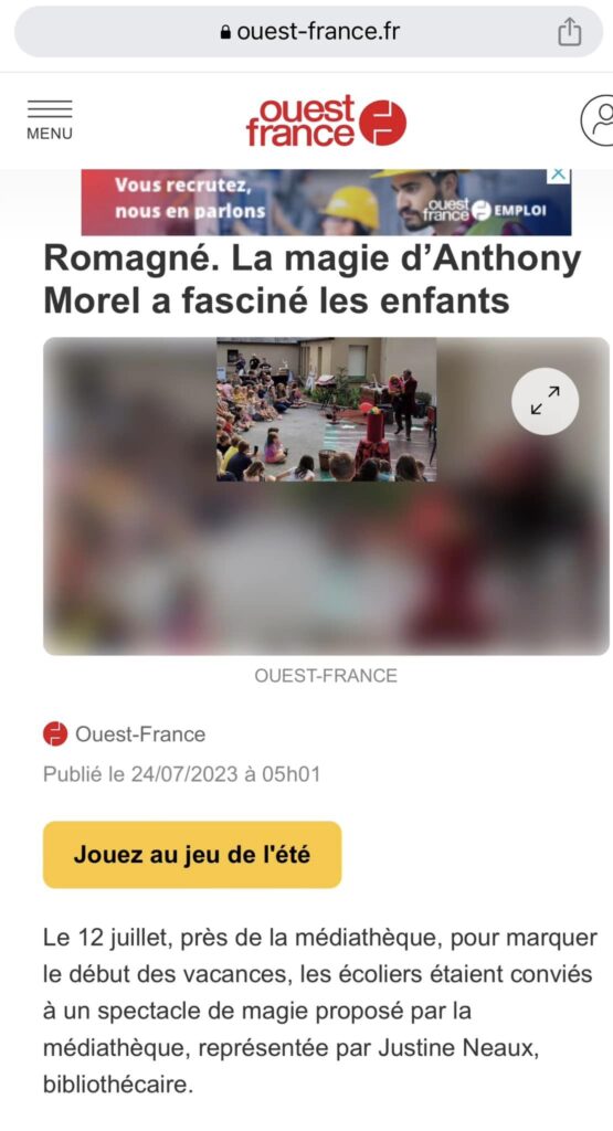 Image de l'actualité romagné spectacle centre de loisir bulle de savon meilleur spectacle enfants