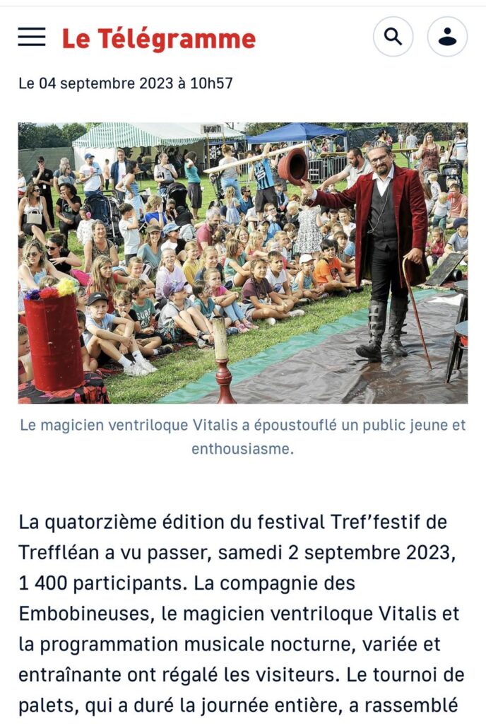 Vitalis, magicien, enflamme le festival Tref'Festif à Trefflean