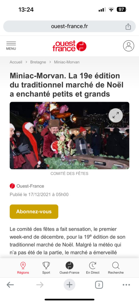 Image de l'actualité Vitalis anime le marché de Noël de Miniac-Morvan avec un spectacle de magie