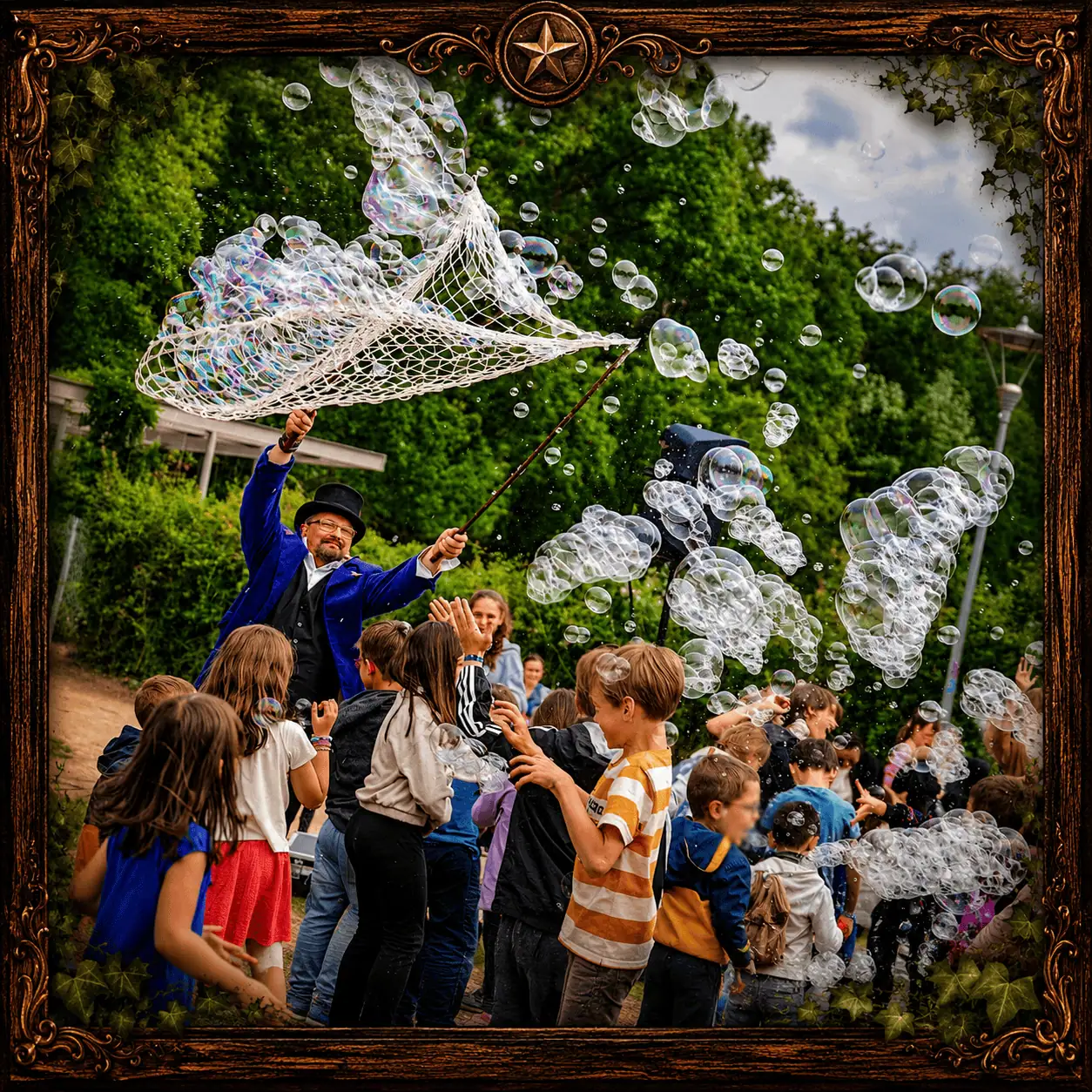 Spectacle de rue déambulatoire en Bretagne — Vitalis et sa roulotte musicale