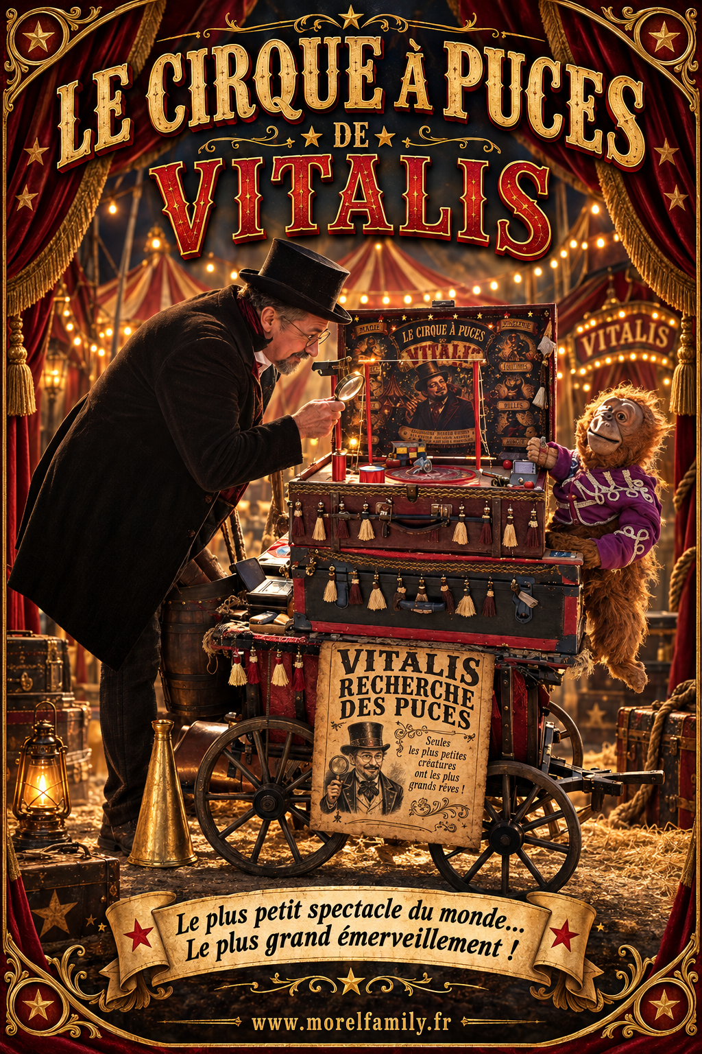 Affiche du Cirque à Puces de Vitalis, le plus petit spectacle du monde