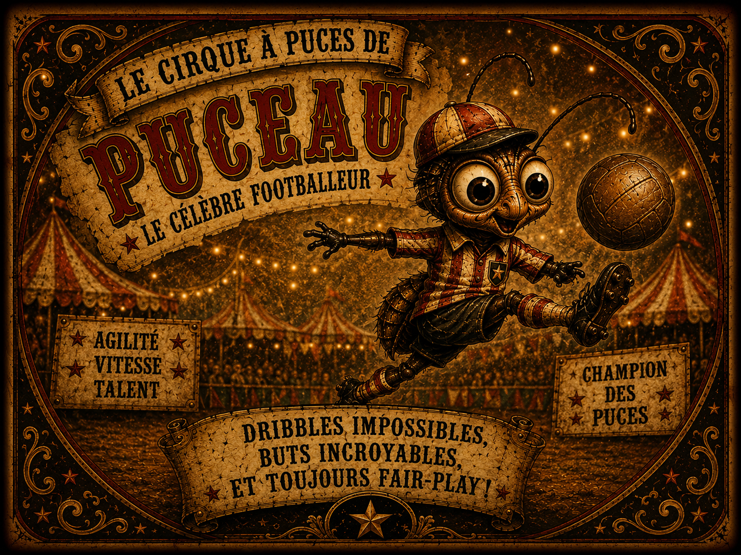 Puceau, la puce footballeuse du Cirque à Puces de Vitalis