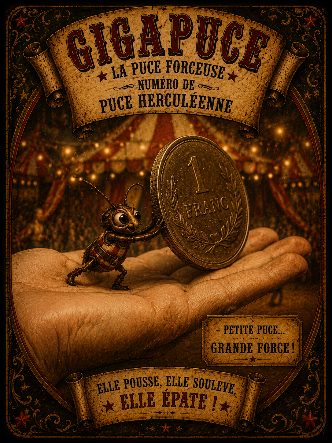 Gigapuce, la puce forceuse du Cirque à Puces de Vitalis