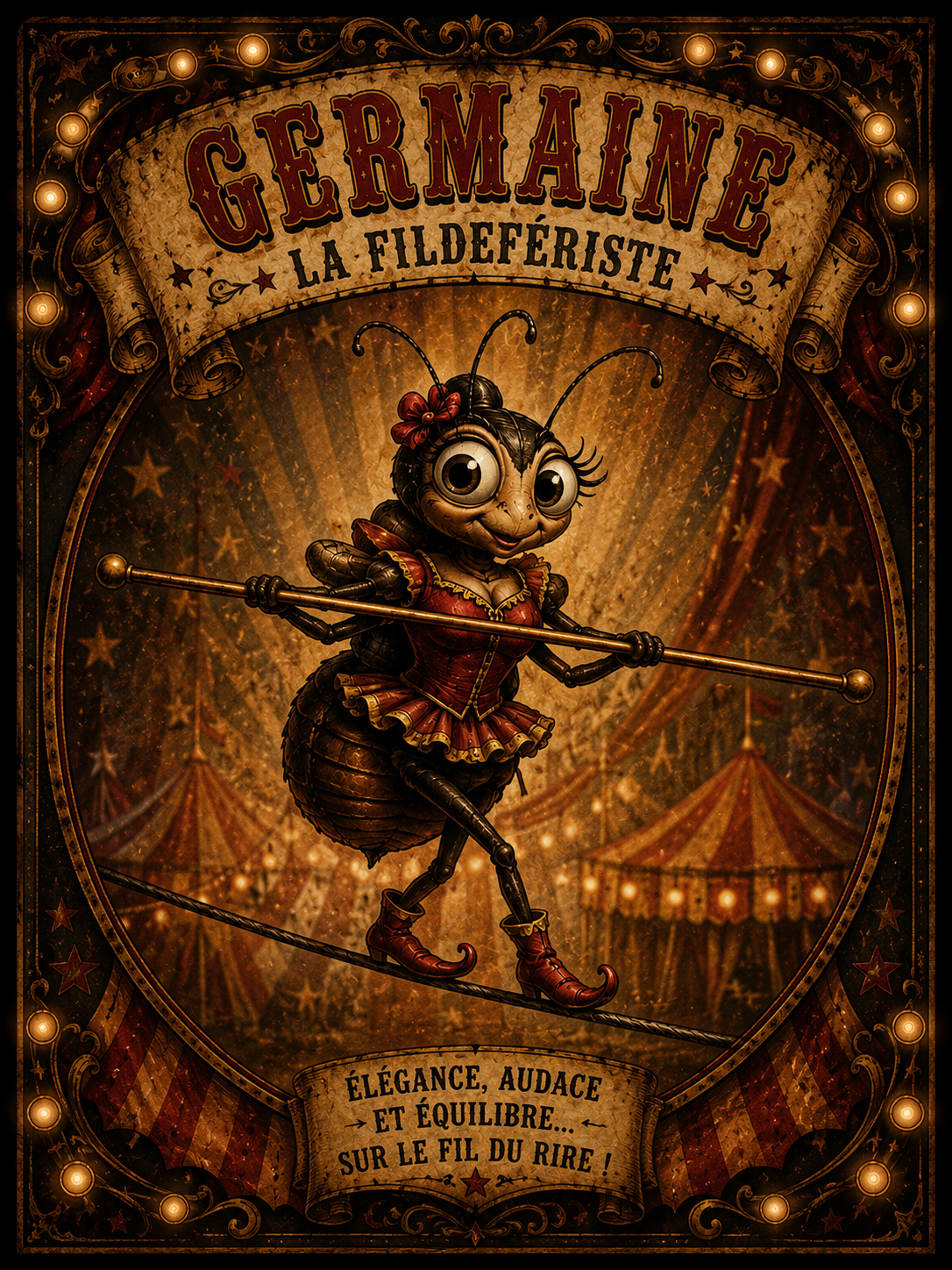 Germaine, la puce fildeferiste du Cirque à Puces de Vitalis